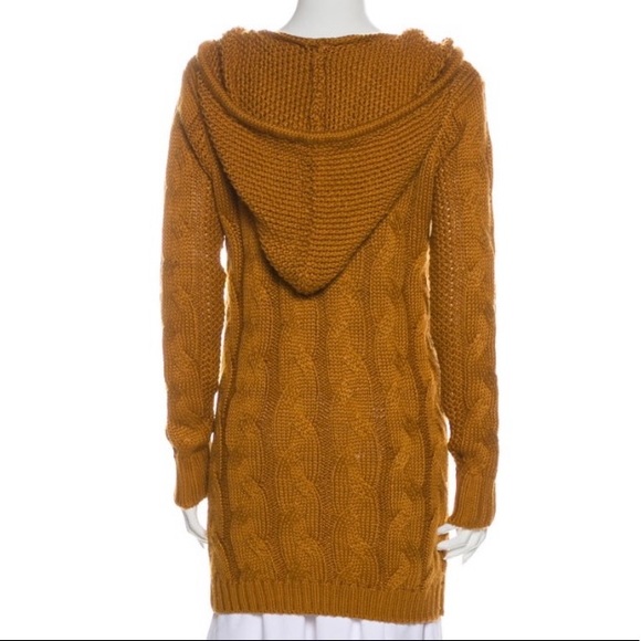 For love and lemons Mustard Brown Sweater Hooded Dress Small - Picture 3 of 4